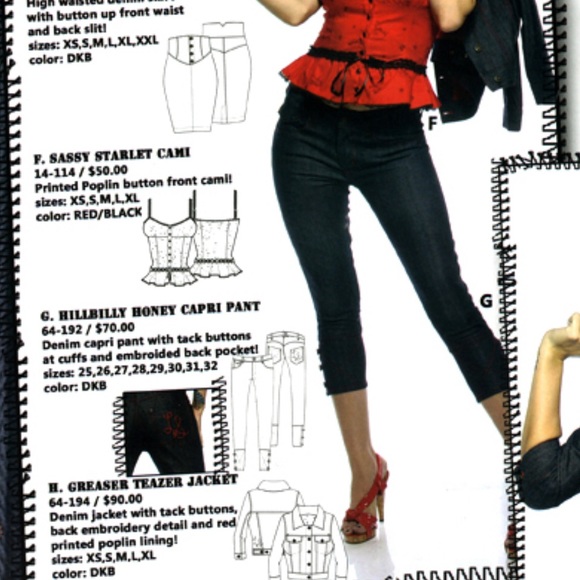 Lip Service Rockabilly Rumble Hillbilly Honey Capri Pants - Picture 2 of 4